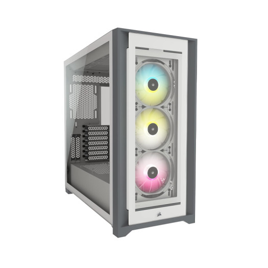 Corsair iCUE 5000X RGB Tempered Glass Mid-Tower ATX PC Smart Case - White